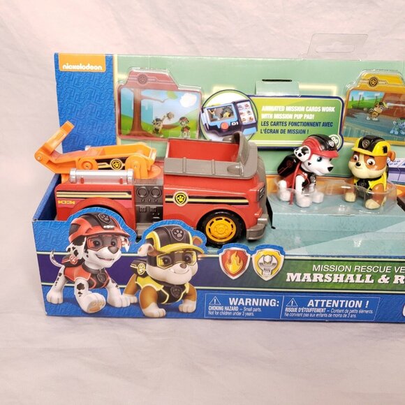 Paw Patrol Mission Paw Rescue Vehicles Set Marshall & Rubble Toys R Us Exclusive - Picture 4 of 7